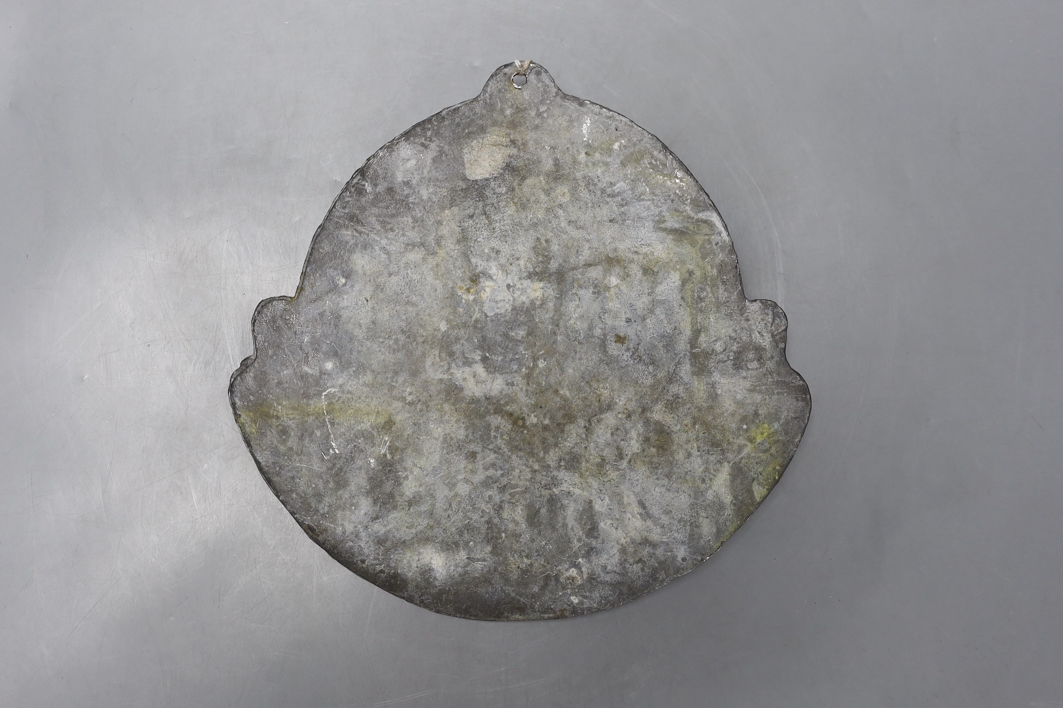 A lead Birmingham fire plaque, 27cms wide.